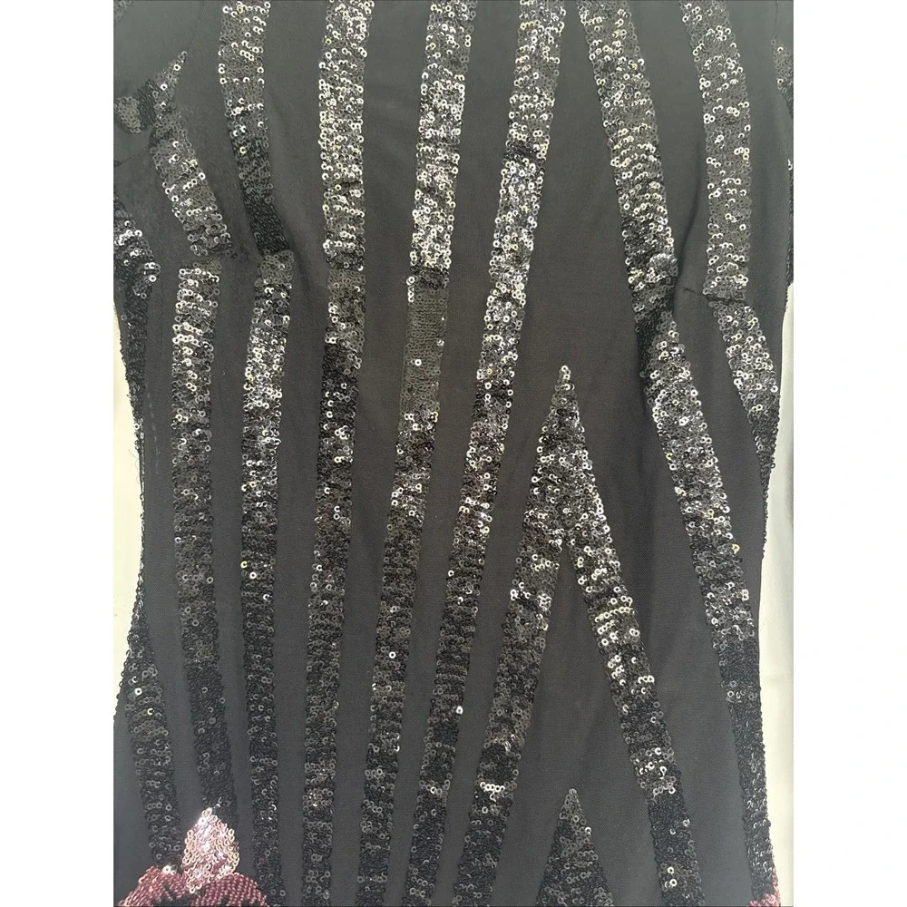 Black dress with black and pink sequins Size S